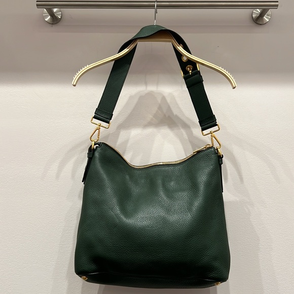 Prada green leather shoulder bag with adjustable strap & metal hardware - Picture 9 of 14